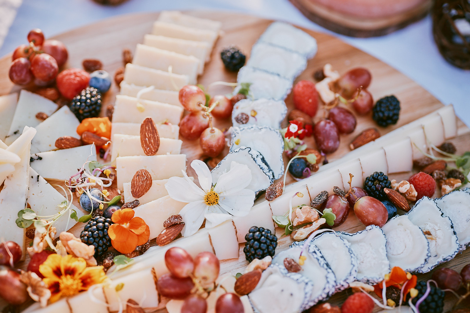 Iberian cheese decored with fruits and nuts